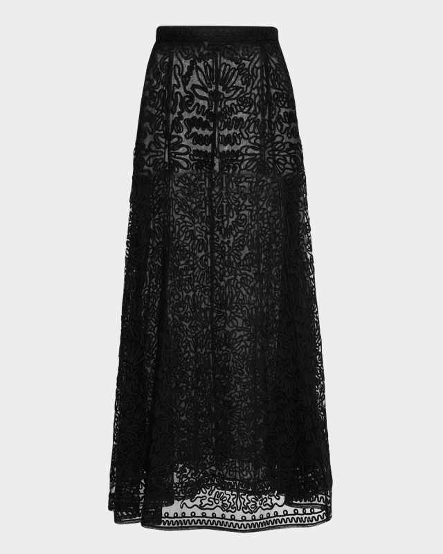 Katja Sheer Embroidered Skirt